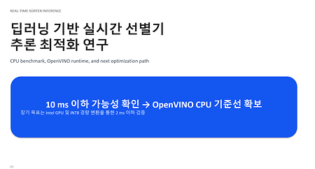 [KIT-INTEL Vision AI] 딥러닝 기반 실시간 선별기 추론 최적화 연구