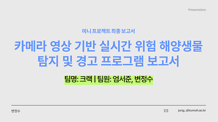 [KIT-INTEL Vision AI] 카메라 영상 기반 실시간 위험 해양생물 탐지·경고 프로그램