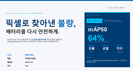 [KIT-INTEL Vision AI] 이차전지 전극 코팅 결함 세그멘테이션 검사 시스템