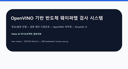 [KIT-INTEL Vision AI] OpenVINO 기반 반도체 웨이퍼맵 검사 시스템
